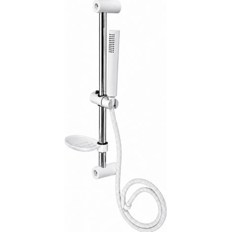 Saliscendi Bianco Silver 60 cm Doccino Portasapone Flessibile 150 cm 94419