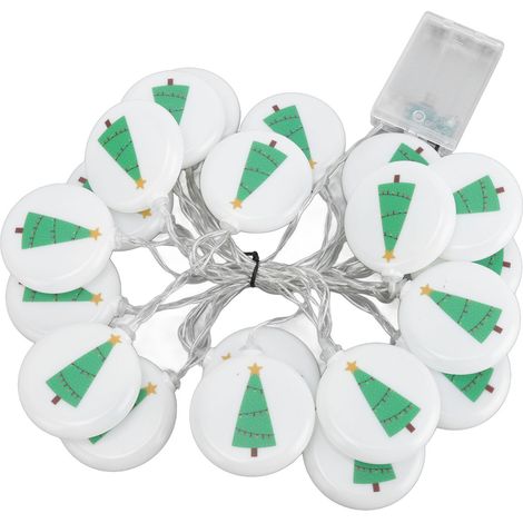Guirlande lumineuse sapin Noël 3m 20LEDs, lumière chaude, piles non fournies, décoration intérieure/extérieure fête jardin arbre Noël. (1/5)