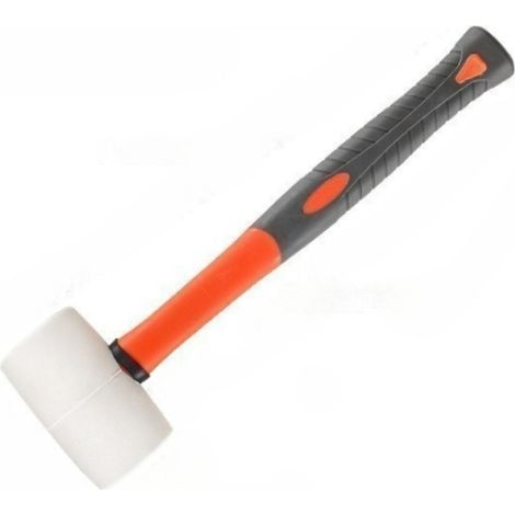Maillet en caoutchouc blanc 340g pour sols, travail du bois, carrelage et artisanat (1/5)
