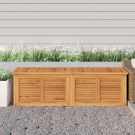 Boîte de rangement jardin et sac 175x50x53 bois massif teck (1/5)