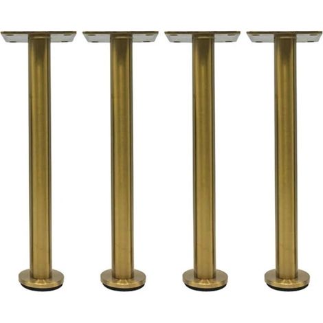 Gambe per divano regolabili in acciaio inossidabile da 25 cm, gambe per mobili in metallo con staffa nera, set di 4 gambe per mobili