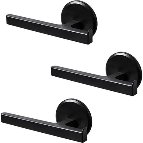 Porte-Serviettes de Bain Porte-Rouleau de Papier Toilette Porte-Serviettes à Ventouse en Plastique Ensemble de Porte-Serviettes de Bain pour Salle de Bain et Cuisine, sans Perçage, Noir, 3 Pièces (1/5)