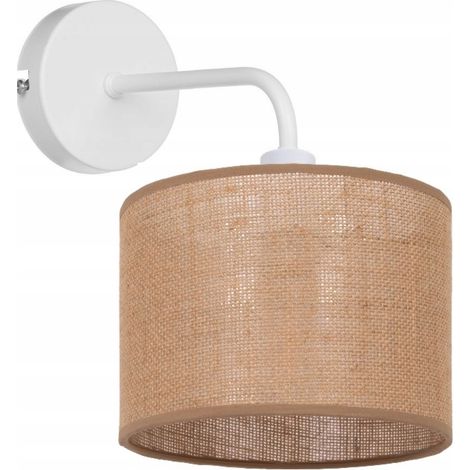 LED-Wandleuchte aus Metall mit Juteschirm (1/4)
