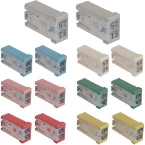 MCASE 14-piece Mini Split Cartridge Fuse Set for Automobiles, 15 A, 20 A, 25 A, 30 A, 40 A, 50 A, 60 A, 32 V, MUMU (1/4)