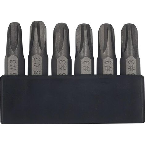 Lot de 6 embouts de tournevis JIS de 35 mm avec embout magnétique, tige hexagonale 1/4, acier allié S2 et bande de rangement à 6 emplacements, pour motos, voitures, etc (1/5)