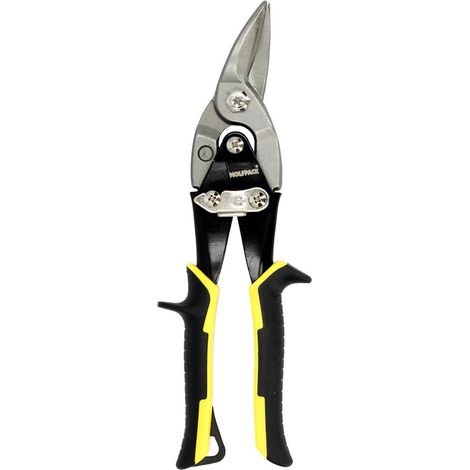 Cisailles à tôle pour droitier, lame de 250 mm en acier au carbone, poignées caoutchoutées, dents dentelées, coupe-tôle, cisaill (1/5)