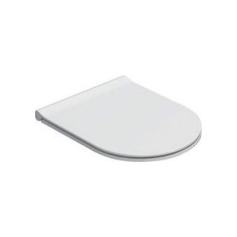 Couvercle de WC avec fermeture traditionnelle et traitement antibactérien Globo Mode ME019BI Blanc - Duroplast