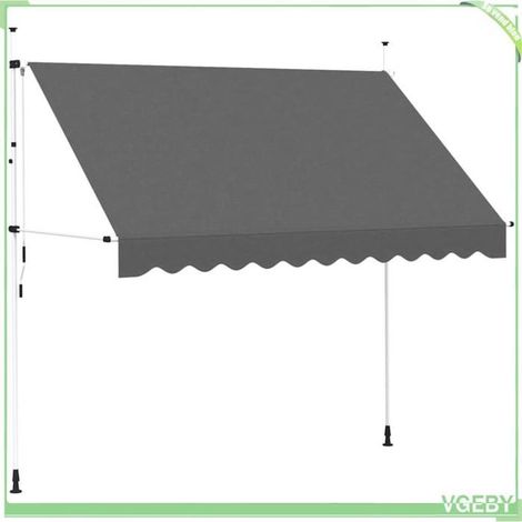 Auvent manuel rétractable - FAFEICY - 143690 - 300 cm - Anthracite - Projection 120 cm (1/5)