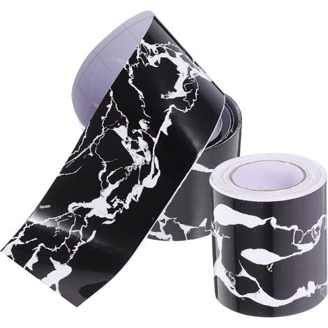 Lot de 2 rouleaux plinthes autocollantes et flexibles, en PVC, motif (1/5)