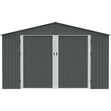 Garage en acier galvanisé avec porte de service - gris anthracite - 19 m² - RIDOSO (1/3)