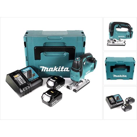 Makita DJV 182 RFJ Scie sauteuse pendulaire sans fil 18V, sans balai + 2x Batteries 3,0Ah + Chargeur + Makpac