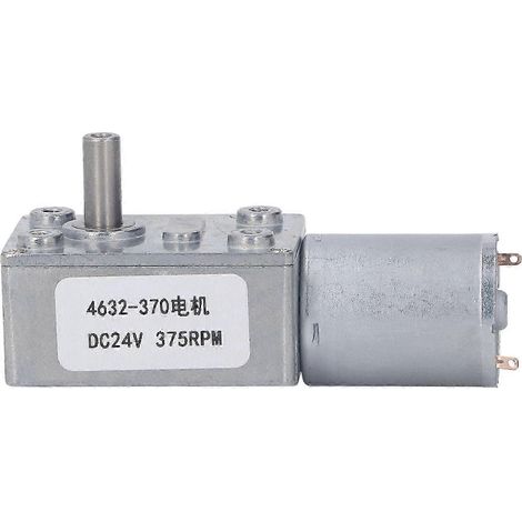 Moteur à engrenages à vis sans fin DC24V 375RPM, carter en alliage d'aluminium avec bobine en laiton, auto-bloquant, réducteur de vitesse compact pour applications industrielles. (1/5)