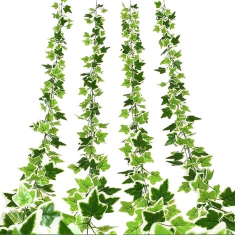 4 Pièce Lierre en SoieVertes Feuilles, Guirlandes de Lierre Artificiel, Plante de Lierre Artificielle, pour Le Bureau, la Cuisine, Le Jardin, la Décoration Murale du Parti de Mariage