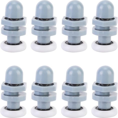 8pcs Coureurs De Porte Douche En Plastique Durable Coulissant Piste Roulement Salle Bains Verre Pour PièCes Rechange(20mm) (1/5)