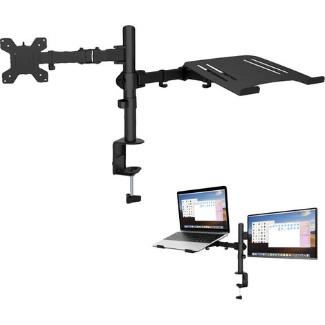 Monitorarm, Ergonomisches Design, 360° Drehung, Schwarz(pef) (1/2)