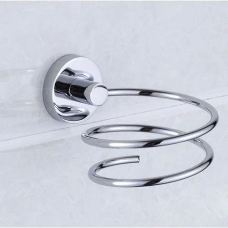 Porte Sèche Cheveux Mural, Rangement/Support de Sèche-Cheveux en 304 Acier Inoxydable, Accessoires pour Salle de Bain (1/4)