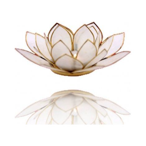 Porte-bougie photophore en nacre de coquillages Capiz en différents coloris ø 13,5 cm Chakra Feng Shui, Natur (1/2)
