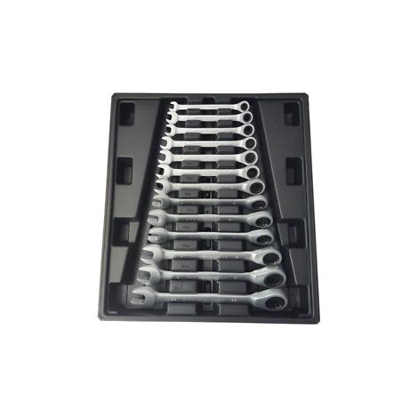 MODULO DE 13 LLAVES COMBINADAS METRICAS DE CARRACA CHROME VANADIUM - 5084