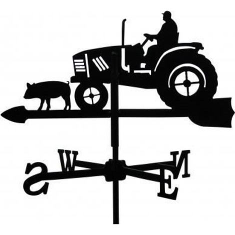 Girouette Fermier sur son Tracteur en fer forgé petit modèle