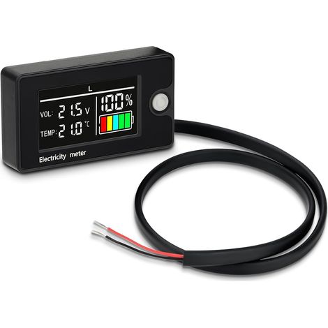 Moniteur de capacité de batterie 12 V 24 V 36 V 48 V 60 V 72 V 84 V CC 8-100 V LCD niveau de batterie étanche avec capteur de température alarme pour voitures, bateaux, camping-car. (1/5)