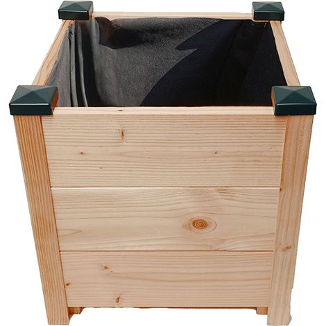 Bac Douglas PREMIUM S - Bac carré en bois non traité - 40cm x 40cm x 41cm Epaisseur 19mm