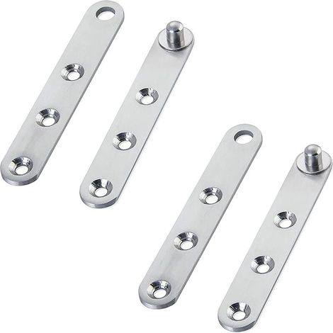 Charnières pivotantes pour portes, 2 paires, charnières pivotantes à 360 degrés en acier inoxydable pour portes de meubles, portes d'armoires, portes d'armoires à chaussures.