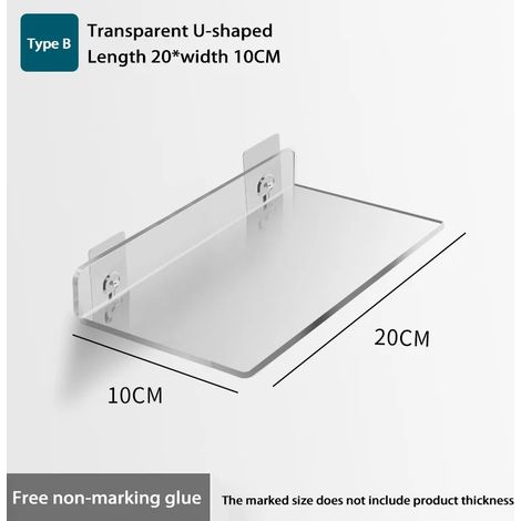 (WGYKLZWJMDKB20x10CM) Étagère de rangement auto-adhésive murale, amovible, pour salle de bain, douche, cuisine, dressing, accessoires de salle de bain (1/5)