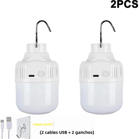 (Lot de 2 lampes LED d'extérieur rechargeables par USB, 80 W, avec crochet) (1/5)