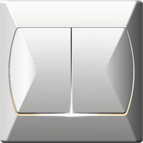 Accent Doppel-Treppenschalter mit Beleuchtung, weiß ŁP-10AS/00