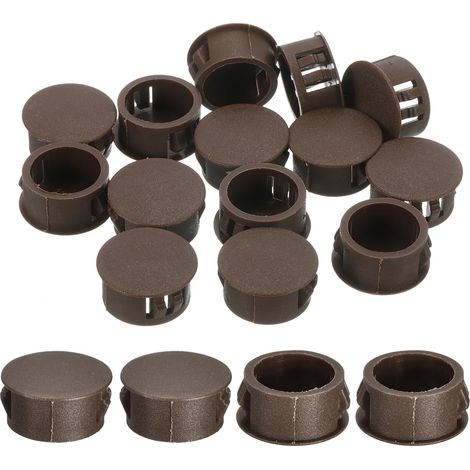 18Pcs Bouchon de Trou en Nylon, 17.5-18mm Diamètre de Trou Bouchon d'étanchéité Rond Souple et Flexible de Verrouillage Bouchons en Caoutchouc pour Bouteille, Tuyaux, Cuisine, Brun (1/5)