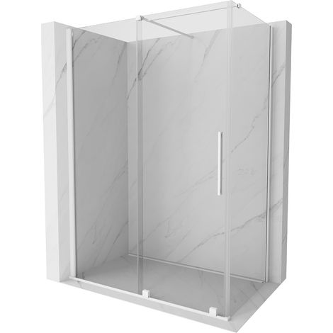 Mexen Velar ausziehbare Duschabtrennung 160 x 80 cm, transparent, Weiß - 871-160-080-01-20 (1/5)