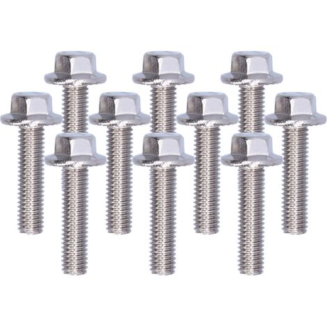 Lot de 10 vis à tête hexagonale à bride en acier inoxydable 304, accessoires M5, 10/12/16/20/25/30/35/40 mm, M5x20 (1/5)