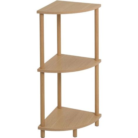 Étagère d'angle - JUANIO - 30x30x76 cm - 3 niveaux - Chêne - MDF 12 mm (1/5)
