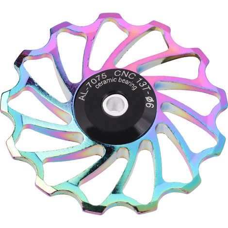 Galets de dérailleur arrière en céramique pour VTT, roulements de transmission, accessoire de cyclisme, coloré - 13 dents (1/5)