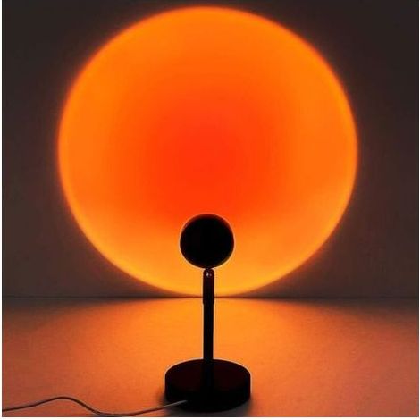 Lampe de coucher du soleil, lampe de projection de coucher de soleil à rotation à 90 degrés, lumière rouge de réseau avec support de sol moderne USB, veilleuse de salon, décor de chambre à coucher, ro (1/4)