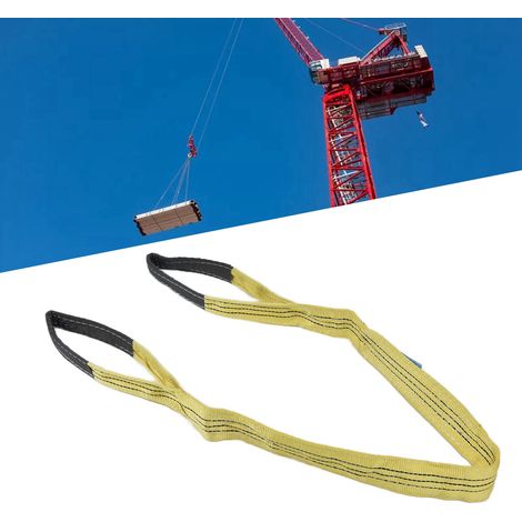 Élingue de levage plate 3T en sangle PES renforcée pour transport, 5 mètres