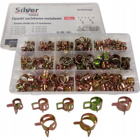 Juego de bridas autoajustables para cables, abrazaderas de resorte, 135 piezas, organizador. (1/5)