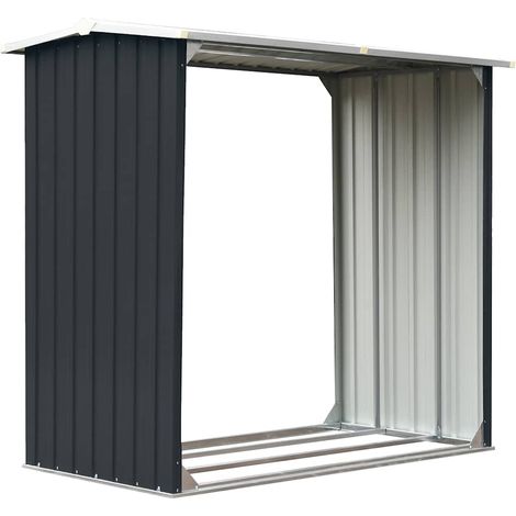 Maison Exclusive - Caseta de jardín para leña acero galvanizado g (1/5)