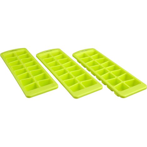 Pacco da 3 vaschette per ghiaccio assortite colorate 25x8,5x3,7 cm