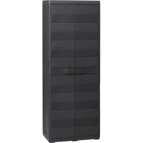 Gartenschrank mit 3 Regalen Schwarz