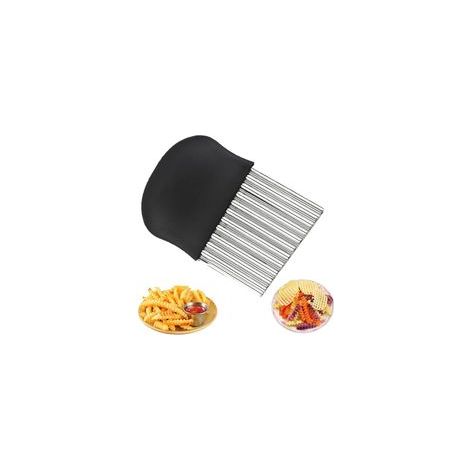 Wellenförmiger Pommes-Frites-Schneider, Gemüseschneider aus Edelstahl, wellenförmiger Kartoffelschneider, Salatmesser für Obst und Gemüse, Pommes-Frites-Schneider, wellenförmiger Babygemüseschneider (
