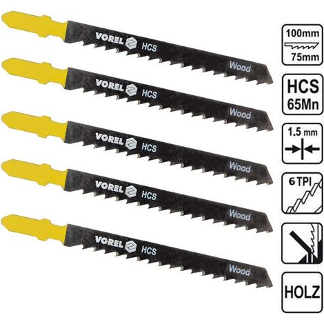 Stichsägeblätter für Laminat und Holz, T-Schaft, 5 Stück (1/5)