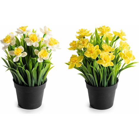 Vasi di narcisi artificiali, set da 6 pezzi, Ø 10 cm x 25,5 H