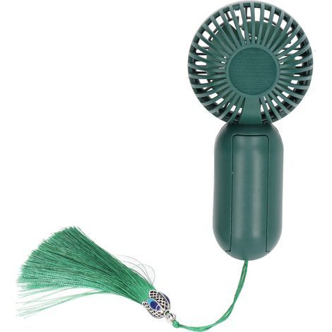 Ventilateur portable USB avec cordon vert, mini ventilateur à piles idéal pour les sports de plein air et les voyages d'été. (1/5)
