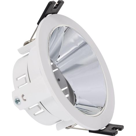 Aro Downlight Cónico Reflect Excentrico para Bombilla LED GU10/ GU5.3 Corte Ø 75 mm Plateado