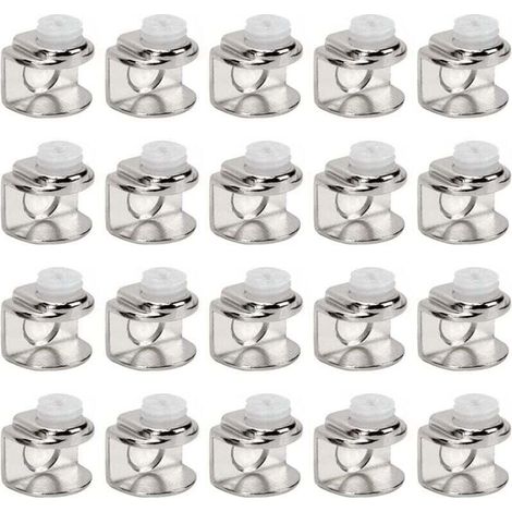 20 pinces à verre, support d'étagère en verre, supports réglables. Ce support permet d'installer du verre d'une épaisseur de 4 à 9 mm.