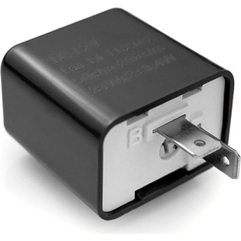 Clignotant universel à 2 broches, relais réglable noir pour feu stop de moto, feu arrière, ampoules de clignotants, 1 pièces (1/5)