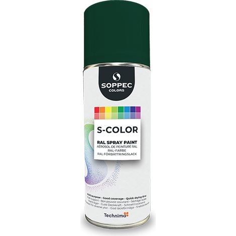 Peinture S-COLOR Vert Mousse Brillant 400ML RAL6005 - SOPPEC - 424144