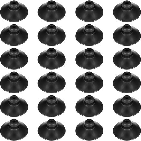 Lot de 24 Ventouses pour Aquarium en Silicone, Ventouse pour Pompe d’Aquarium, Support de Tuyau et Ligne Aérienne, Fixation sur Verre Lisse, Eau Douce et Eau Salée, Noir, 28 mm (1/5)