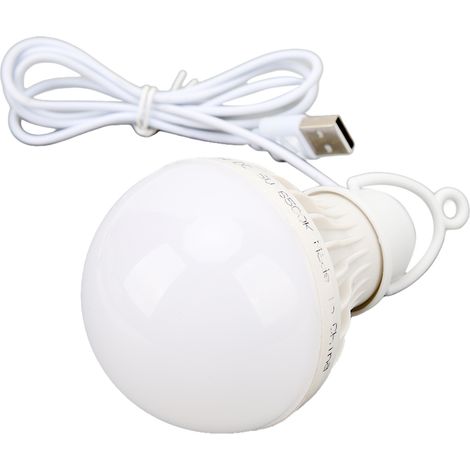 Ampoule extérieure 7W, idéale pour le camping, économique en énergie et dotée d'une connexion USB pour les urgences domestiques. (1/5)